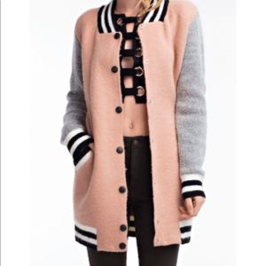 Hot & Delicious long sweater bomber jacket